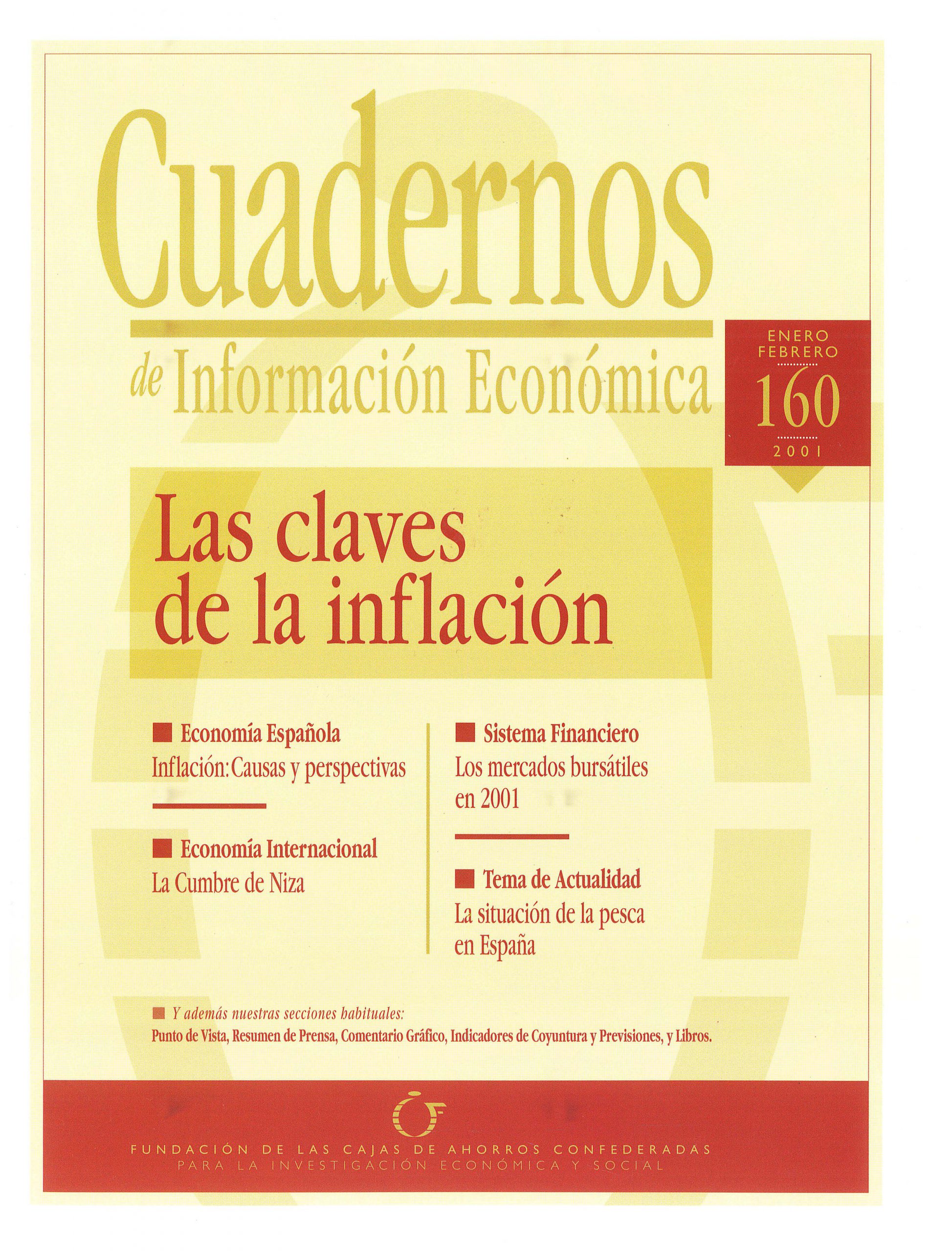 Portada de Cuadernos de Información Económica, número 160.