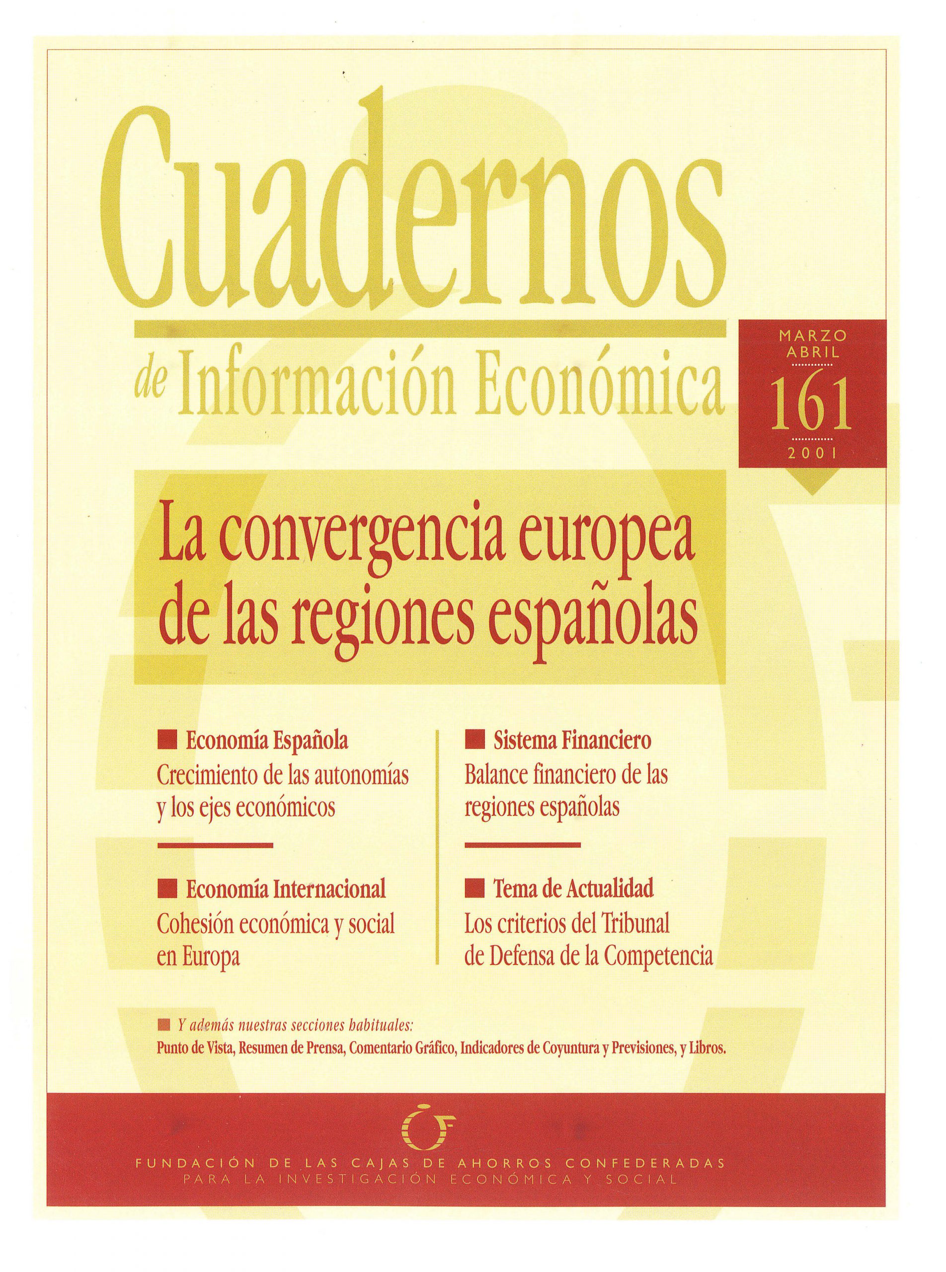 Portada de Cuadernos de Información Económica, número 161.