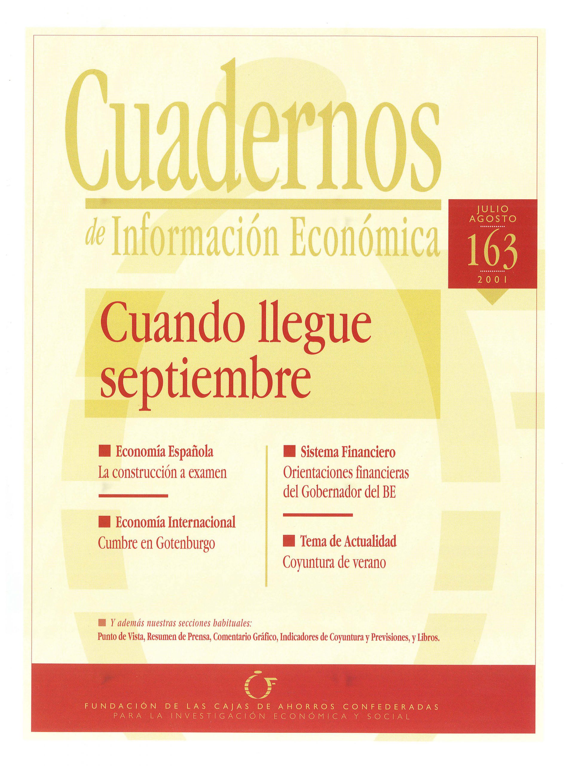Portada de Cuadernos de Información Económica, número 163.