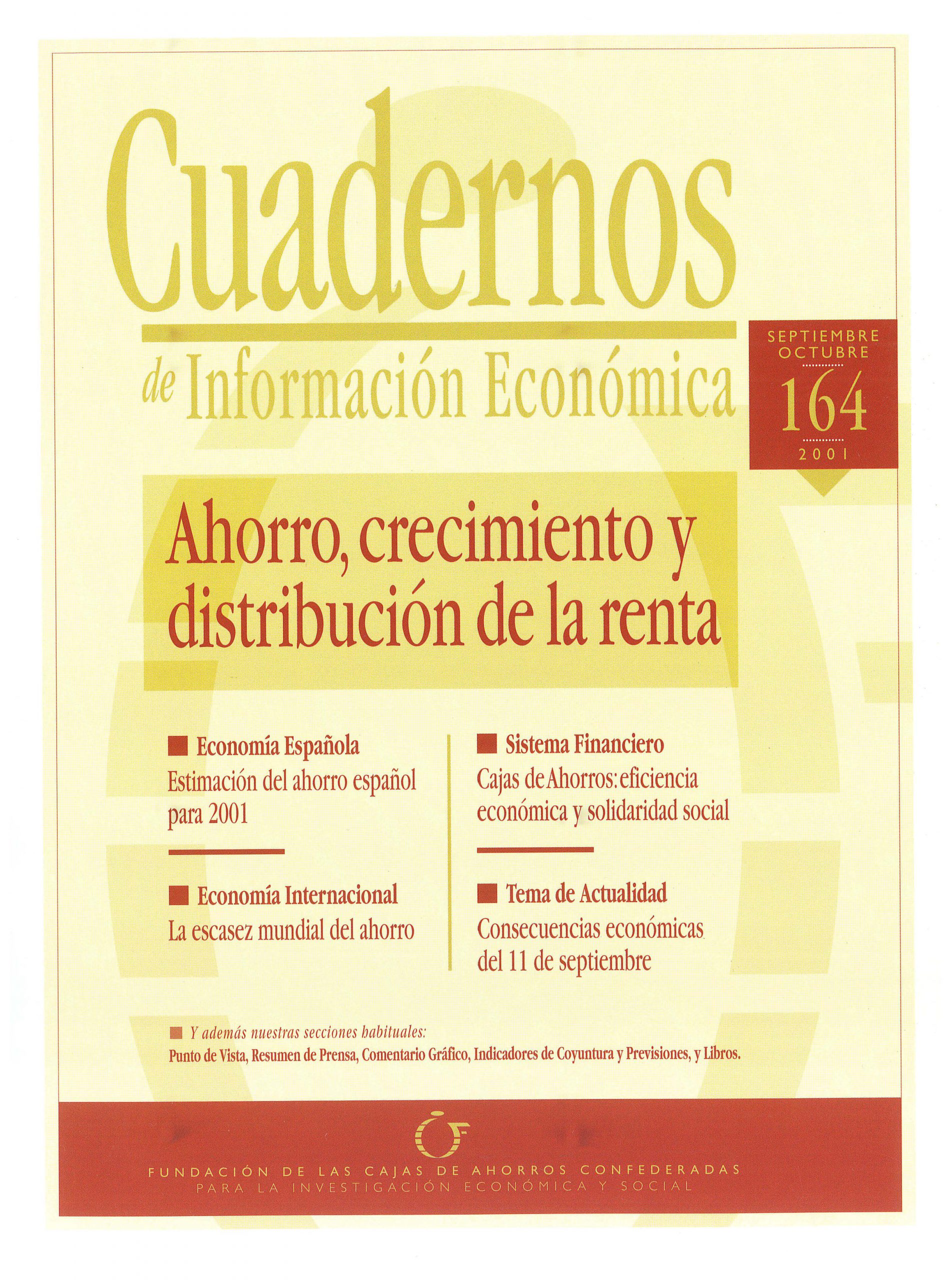 Portada de Cuadernos de Información Económica, número 164.