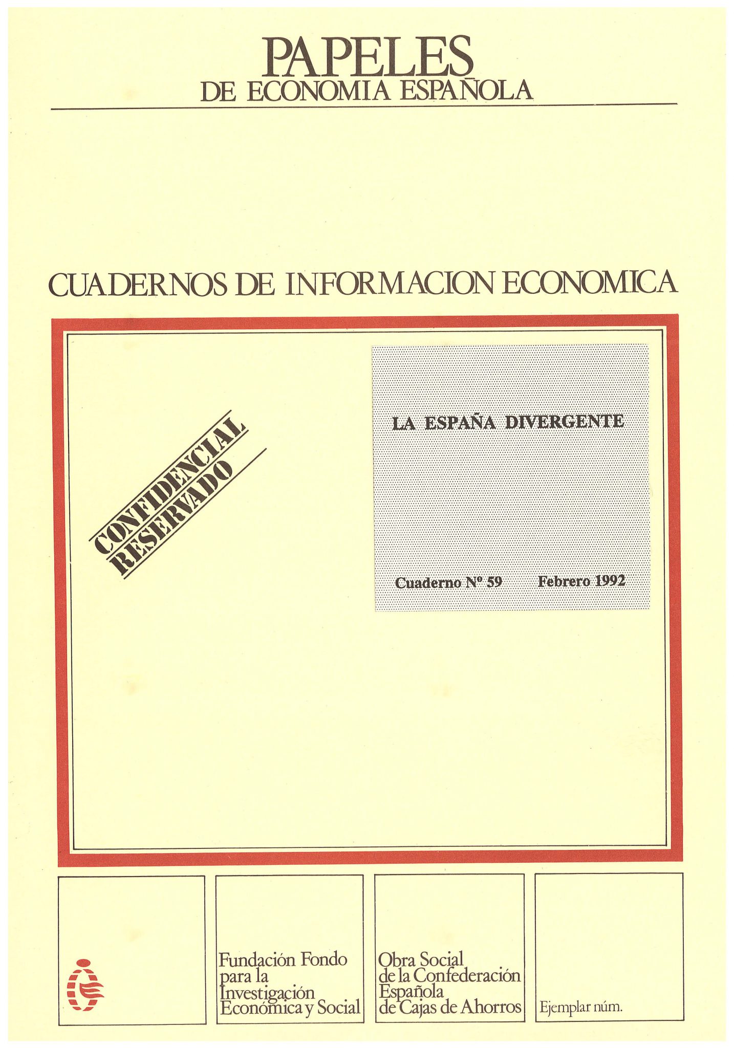 Portada de Cuadernos de Información Económica, número 59.